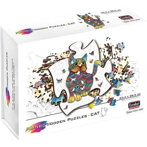 Gigamic Eureka 2D RainboWooden houten legpuzzel Kat - 99 stukjes pas cher