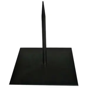 Socle noir métal - Powertex Noir - Powertex - 13cm hauteur - 7mm diamètre - 12x12cm