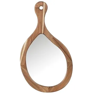 J-LINE Miroir Mural en Bois Palette 63cm Naturel pas cher