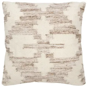 J-LINE Coussin Déco Croix 60x60cm Beige pas cher