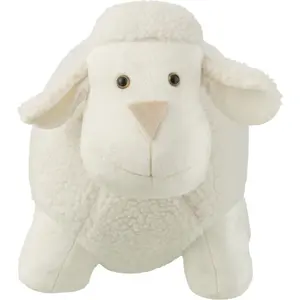 J-Line deurstop schaap - polyester - wit - large pas cher