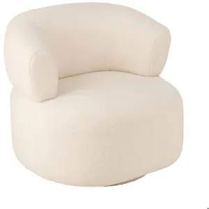 MES Petit fauteuil 77x83x73 cm en tissu effet laine blanche pas cher