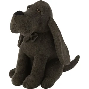 J-Line deurstop hond vlinderdas bouclé - textiel - donkergrijs pas cher