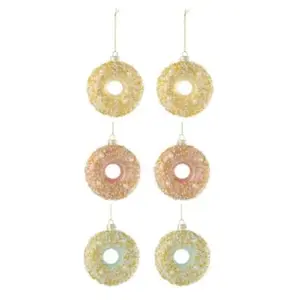 J-Line hanger Donut Pailletten - glas - mix - doos van 6Vendu parbol