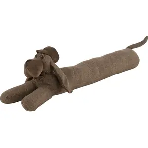 J-Line Boudin de Porte - Oscar - 84cm - Marron - Polyester & Sable - Intérieur