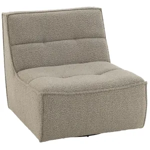 Fauteuil pivotant carré en tissu bouclette Taupe 97x83x83 cmVendu parcdiscount