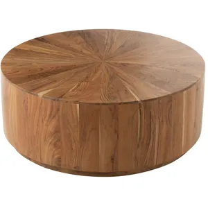JLINE Table basse ronde bois dacacia Naturel 90x90x35 cm pas cher