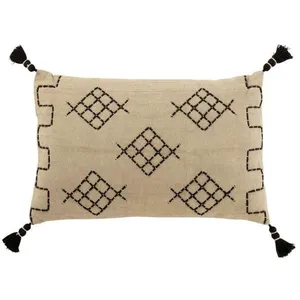 J-LINE Coussin Déco "forme Graphique" 40x60cm Gris pas cher