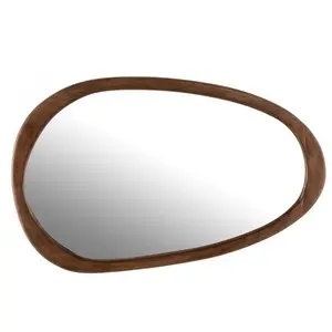 Miroir irrégulier J-Line - bois - brun foncé - grand pas cher