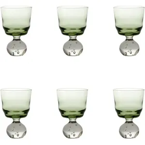 Serax Bella Silva Glas op voet S Diamter 6.5cm Hoogte 9.5cm 110ml Groen 'Eternal snow' (set van 6) pas cher
