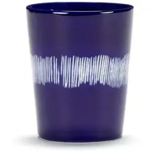 Tasse À Thé 33cl Feast Ottolenghi Bleu Foncé Rayures Blanches - Serax pas cher