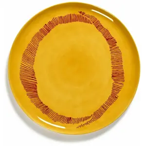 Serax Feast By Ottolenghi Serveerschaal Ø35 Yellow Swirl Stripes RedVendu parbol