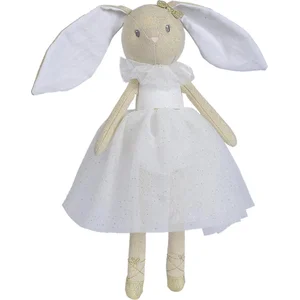 Nicotoy Konijn ballerina wit jurkje 33cm - Knuffelpop pas cher