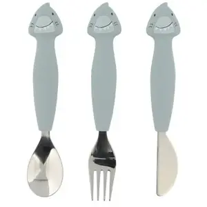 Trixie Set de 3 couverts en silicone Mr. Shark pas cher