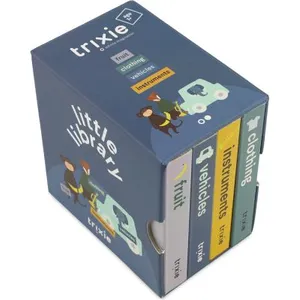 Trixie Lot de 4 livres Little Library (clothing, fruit, véhicule, instrument) pas cher