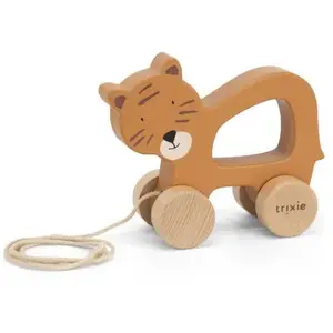 Trixie Jouet À Tirer Mr. Tiger En Bois - Orange pas cher