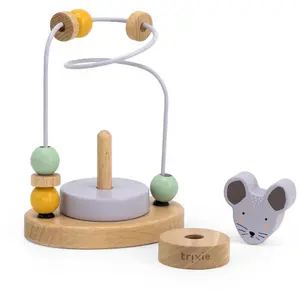 Labyrinthe à perles en bois FSC - Mrs Mouse - Trixie - Violet - Enfant - 18 mois - Mixte pas cher