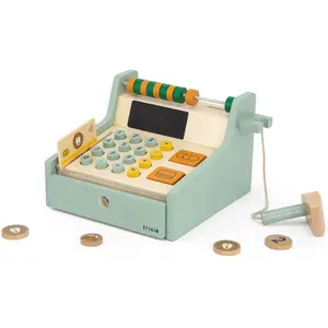 Caisse enregistreuse et accessoires en bois FSC - Jeu imitation marchand - Trixie pas cher