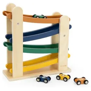 Trixie Rampe de course en bois avec 4 voitures pas cher