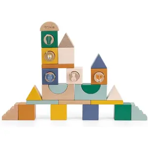 Blocs de construction ville 31 pièces - Bois FSC - Trixie pas cher