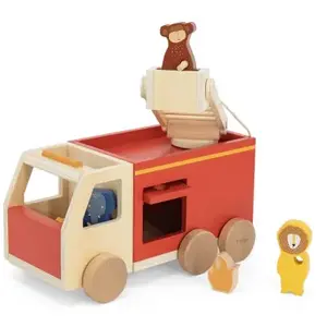 Trixie Houten Brandweerwagen All Animals - Speelgoedvoertuig pas cher