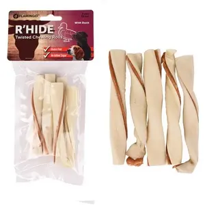 Flamingo R'HIDE Twisted Chewing Rolls avec Canard 12CM 5PCS 70GR pas cher