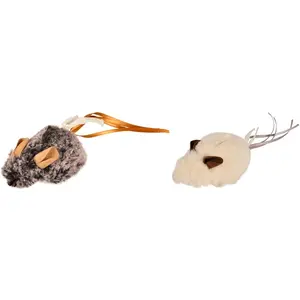 Flamingo Kattenspeelgoed Pluche Muis - grijs - 55 x 3.5 x 20 cm pas cher
