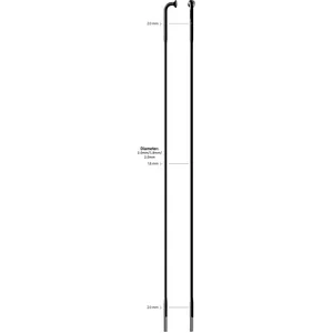 Sapim Spaak 14-290L Race RVS zwart zonder nippel (100st) pas cher