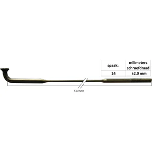 Sapim Spaak 14-266 CX-Ray plat zilver met nippel (20st) pas cher