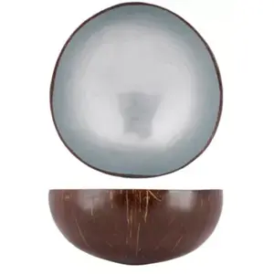 Bol NOYA coco feuille gris bleu metallique pas cher