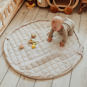 Play&amp;Go Tapis de jeu 2 en 1 Noomad Organic Soft Stripes Blue pas cher