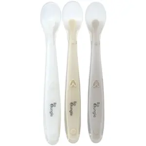 Bo Jungle - Set van 3 siliconen babylepels - Beige 23,5 x 10,5 cm pas cher