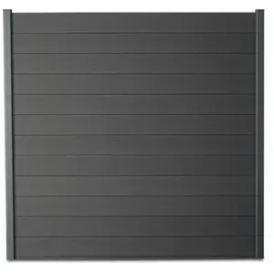 GARDENODE Kit clôture composite et aluminium H 1m85 L 7m20 gris anthracite avec renforts acier pas cher
