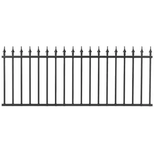GARDENODE Clôture tradition aluminium travée style fer forgé 2 m x h 76.5 cm Noir pas cher