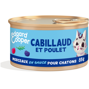 Edgard & Cooper Kitten Morceaux en sauce sans céréales 85 g pour chaton - cabillaud, pouletVendu parzooplus-be
