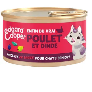 Edgard & Cooper Senior Morceaux en sauce sans céréales 85 g pour chat - poulet, dinde pas cher
