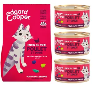 Edgard & Cooper Senior poulet, dinde pour chat - 2 kg pas cher