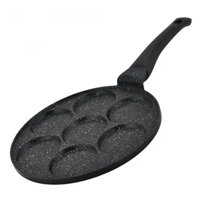 Herzberg 26cm Pannenkoek- En Crêpepan Met Marmeren Coating - 7 Gladde Gleuven pas cher