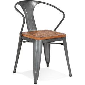 Fauteuil design - ALTEREGO - METROPOLIS -Gris - Bois, Métal - 55x52x77,5 cm pas cher