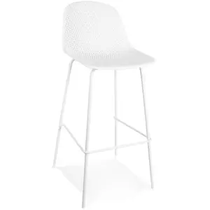 Tabouret de bar design - ALTEREGO - LOKI -Blanc - Plastique - 48x49x10... pas cher