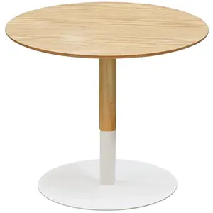 Table basse - ALTER EGO - DILA H40 - Bois finition naturelle - Métal blanc pas cher
