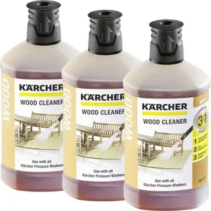 Lot de 3 nettoyants 3 en 1 pour bois KARCHER - 1L chacun pas cher