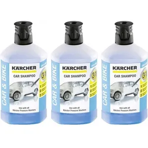 Karcher Lot de 3 shampoings de voiture 3 en 1 pour nettoyeur haute pression Kärcher - Flacon de 1L. 62957500*3 pas cher