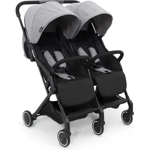 Poussette Double Buggy - BANINNI Adige - Pour Duos et Jumeaux - Gris - 0 à 36 mois - Jusqu'à 15Kg pas cher
