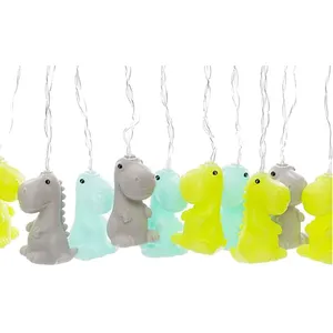 Guirlande Lumineuse Dinosaures - Vert, Gris Et Bleu pas cher