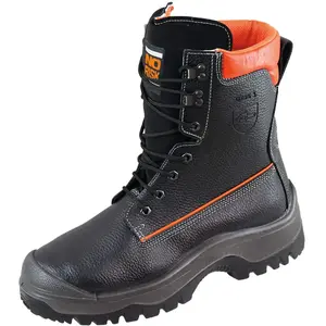 Botte de sécurité forestière NoRisk Taille 43 noir/orange cuir bovin S3 EN ISO 20345 / EN ISO 17249 pas cher