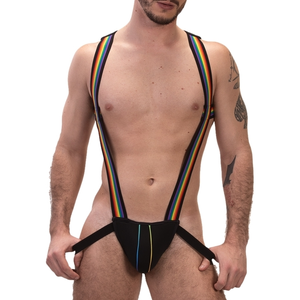 Harnais Jock Pride Infinity Noir multicolore S/M