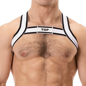 Harnais élastique TOP Noir-Blanc blanc M pas cher