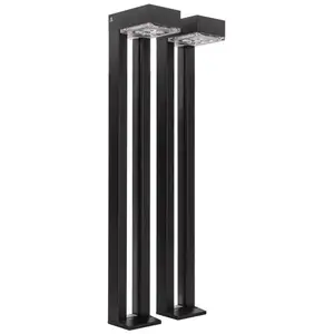 Lot de 2 bornes de jardin Eclairage led Solaire Extérieur 100 Lm Autonomie 3 nuits IP54 Aslo pas cher