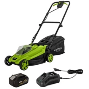 Tondeuse sans fil 20V + Batterie lithium 4Ah Largeur de coupe 320mm Bac 30L + Chargeur 20V Vito